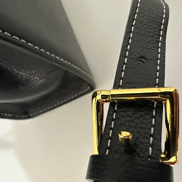 Vintage Yves Saint Laurent YSL Black Leather Top Handle With Strap - Picture 5 of 13